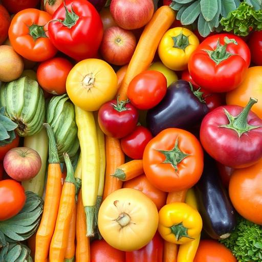 A colorful array of fruits and vegetables representing micronutrients