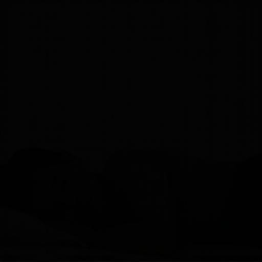 A person sleeping peacefully in a dark and comfortable bedroom