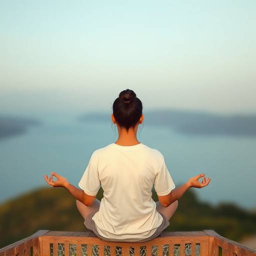 Person meditating in a serene environment